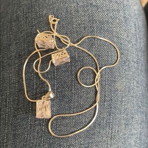 Silver necklace with stone